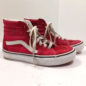 VANS Off The Wall Sk8-Hi Red/Fuschia High Top Sneakers Shoes Mens 3.5 / Womens 5